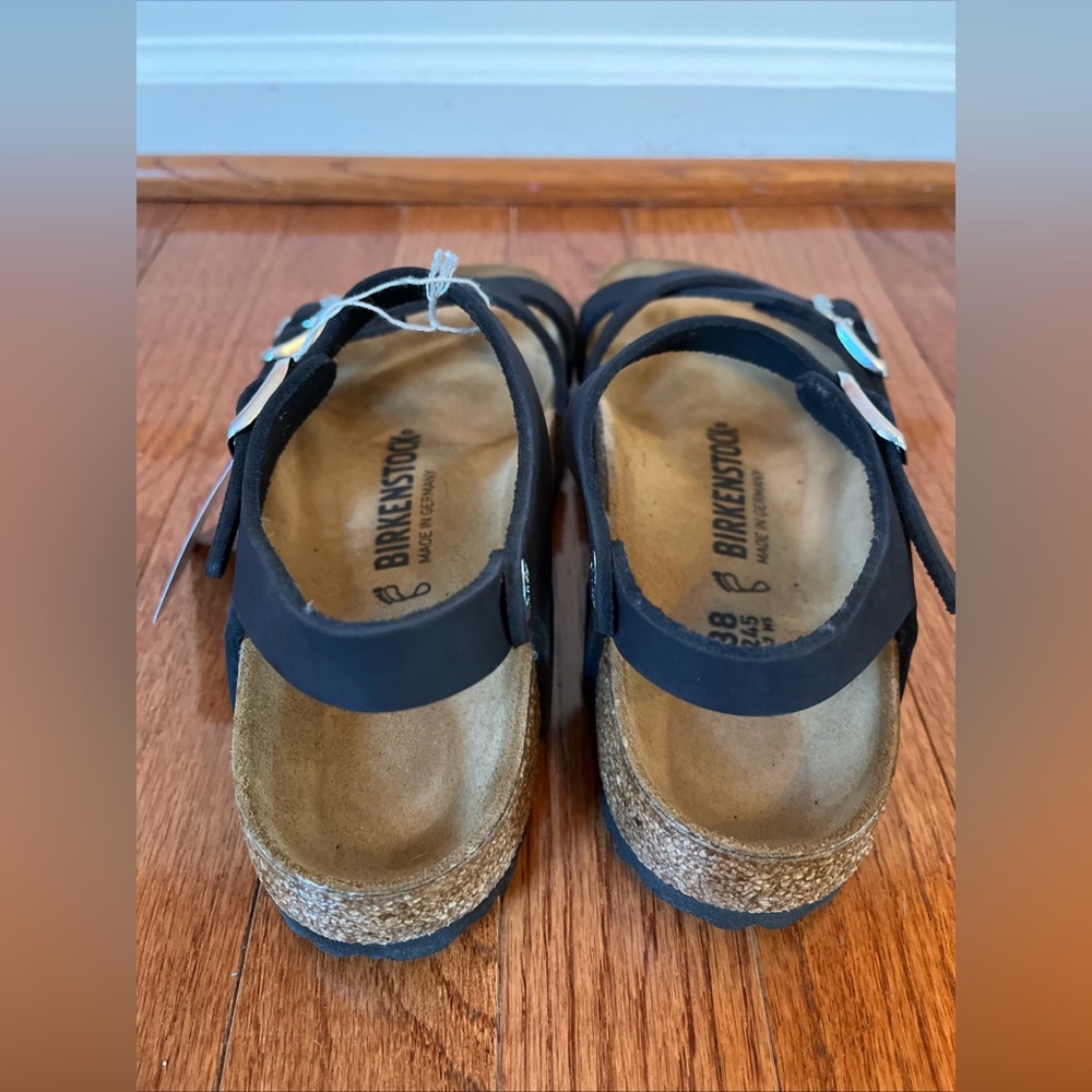 Birkenstock Women's Sz EUR 38 US W 7-7.5 Black Kumba Oiled Leather Sandals - Picture 3 of 8